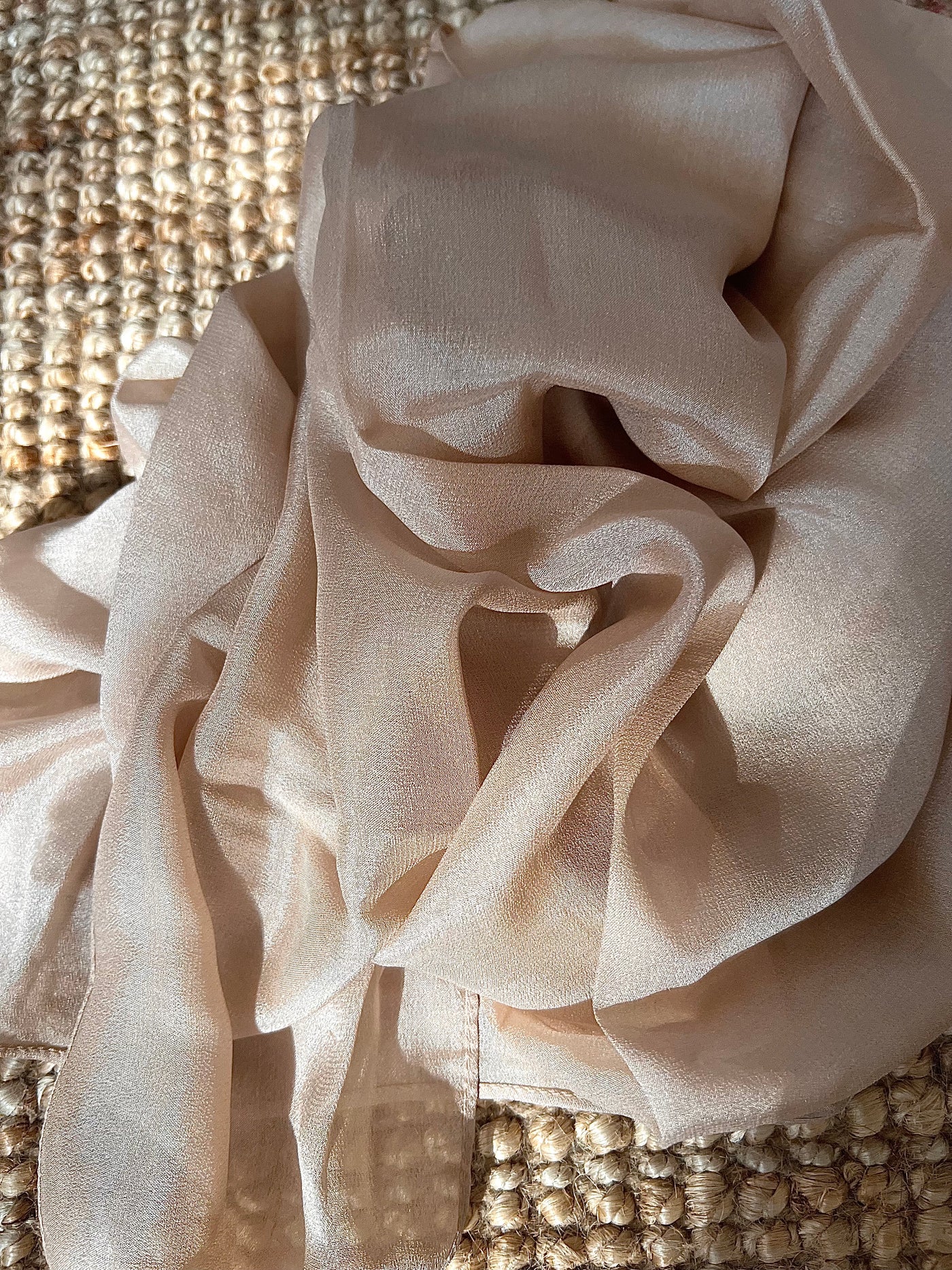 Warm Nude Silk Crepe Hijab