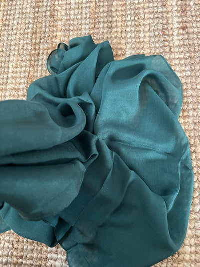 Emerald Silk Crepe Hijab