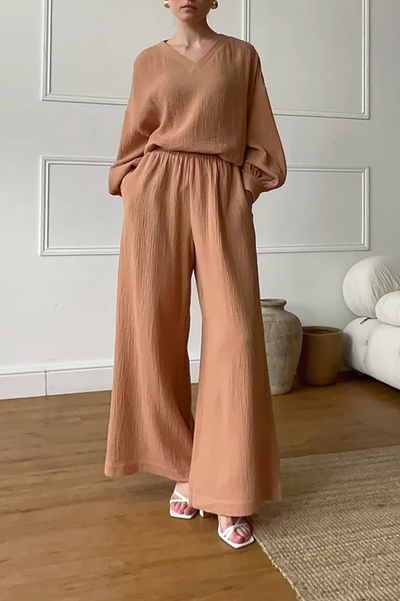 Textured Apricot Co-Ord Set