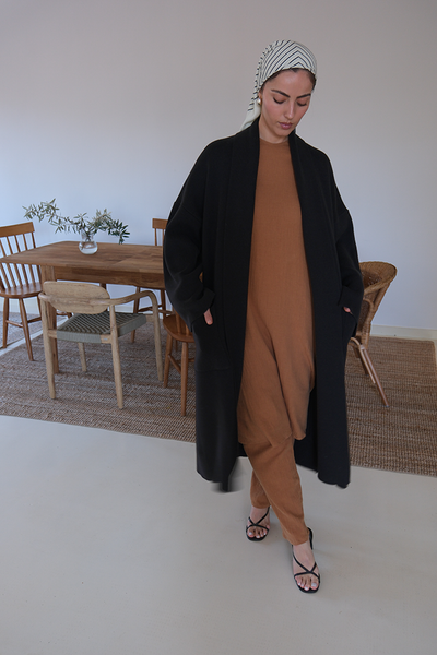 Black Classic Longline Cardigan