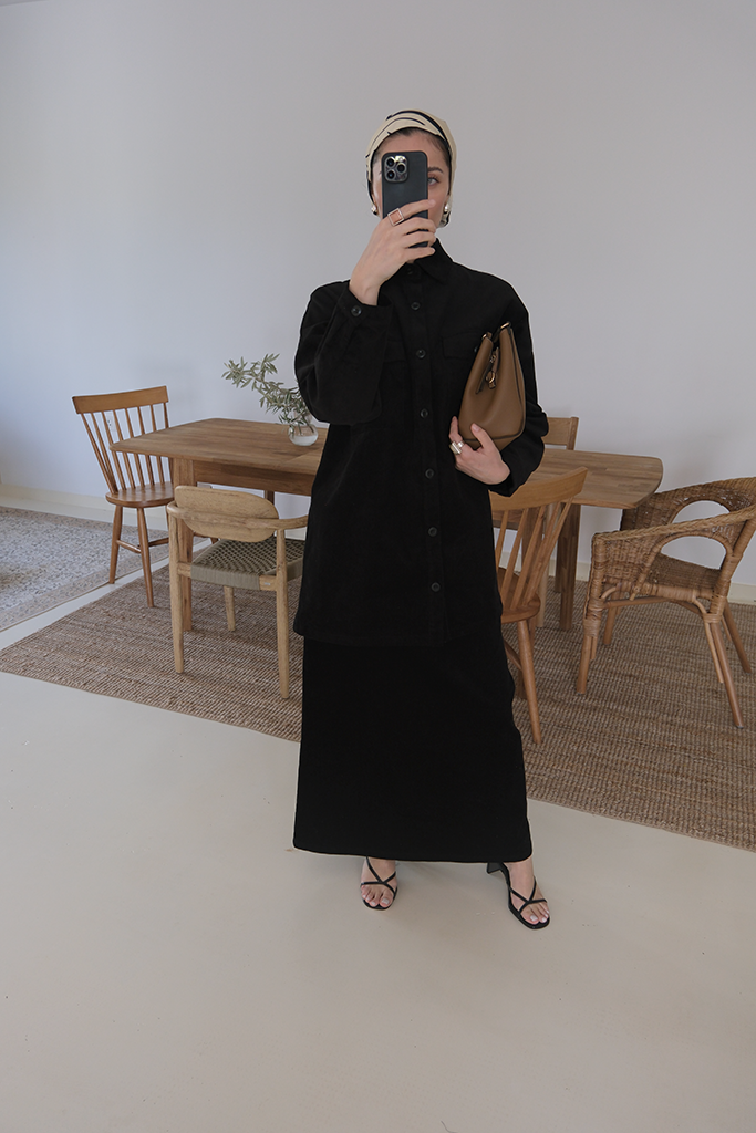 Black Corduroy Co-Ord Set