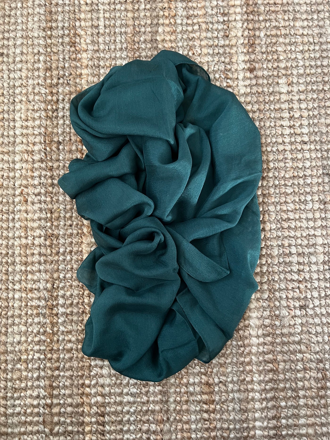 Emerald Silk Crepe Hijab