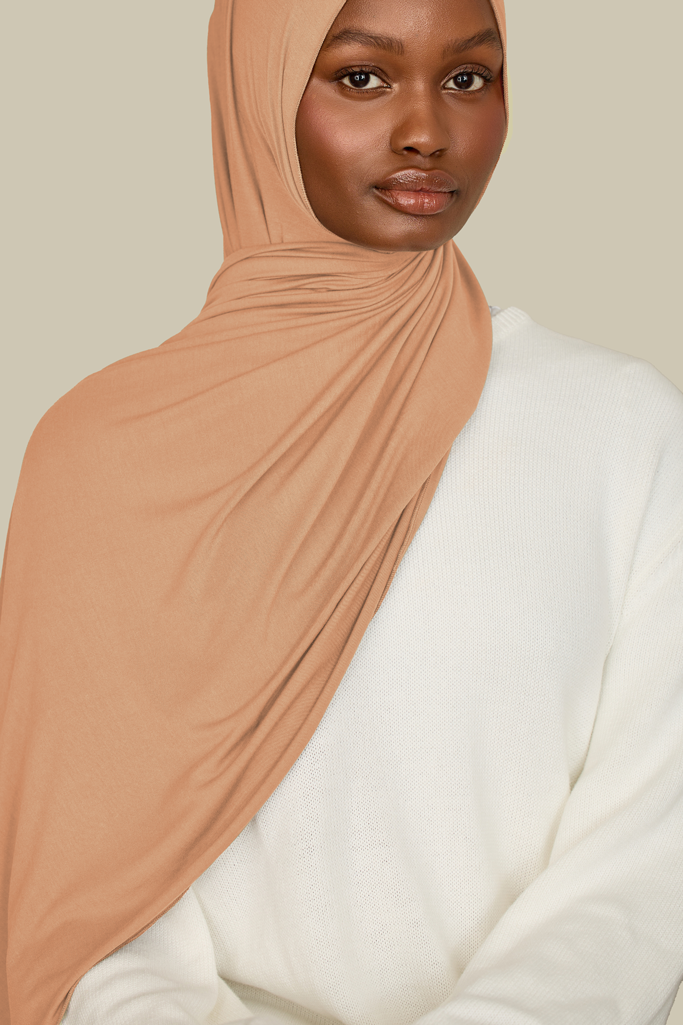 Brushed Peach Bamboo Jersey Hijab