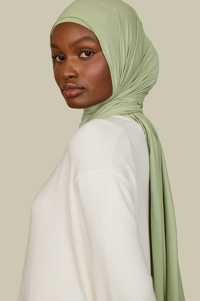 Brushed Sage Bamboo Jersey Hijab