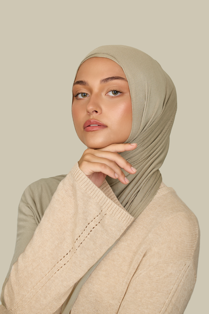 Mink Ribbed Bamboo Jersey Hijab