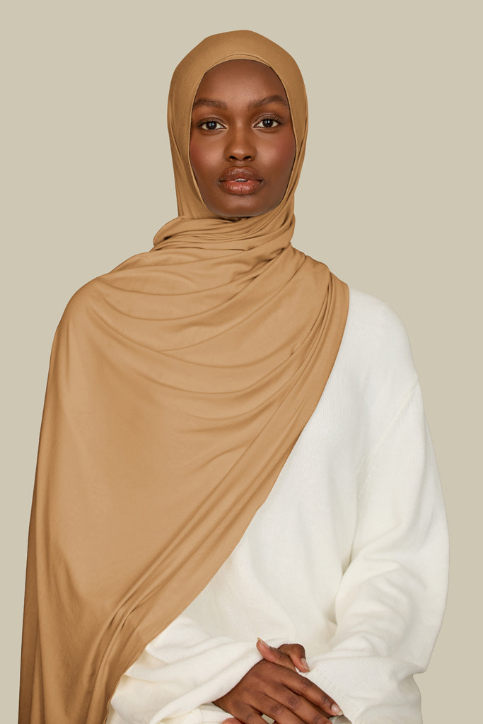 Soft Camel Bamboo Jersey Hijab