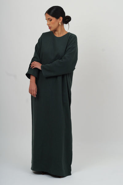 Emerald Ramie Cotton Kaftan Maxi