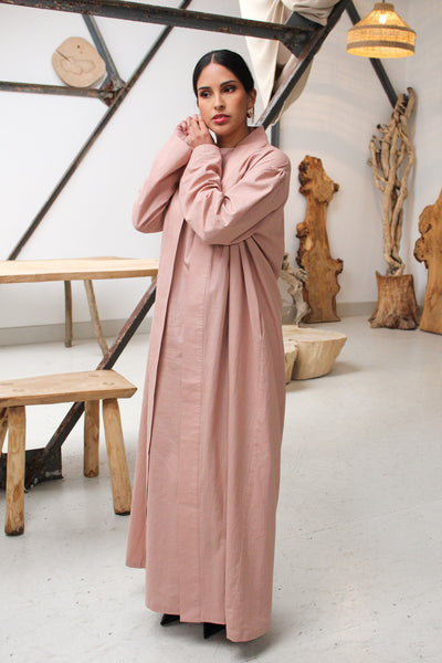 Dusty Pink Wide Sleeve Kimono Slip Dress Set