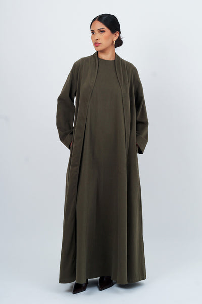 Olive Maxi Dress and Outer Set