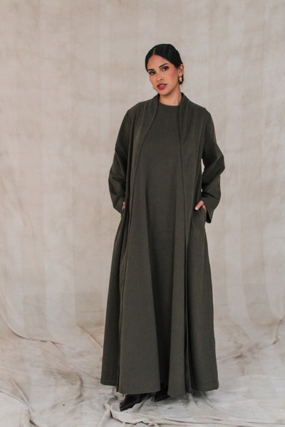 Olive Maxi Dress and Outer Set