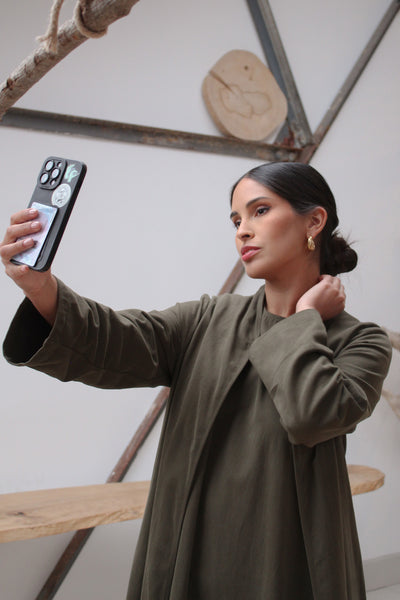 Olive Maxi Dress and Outer Set