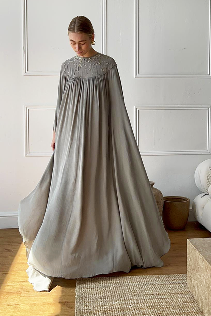 Grey Embellished Gown