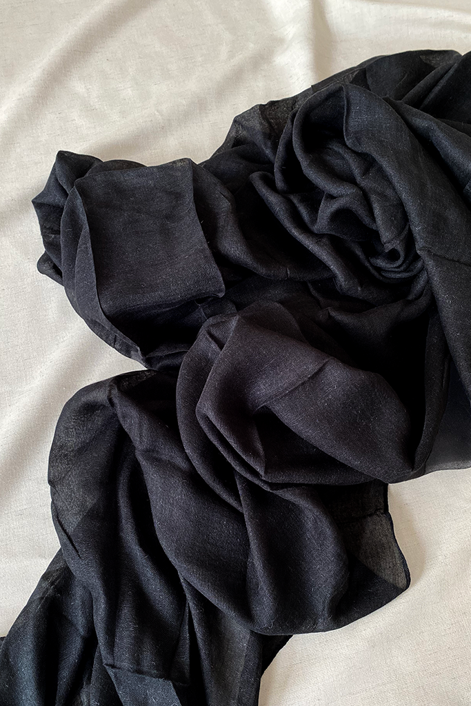 Black Modal Silk Hijab