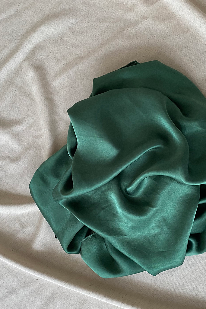 Emerald Silk Satin Hijab